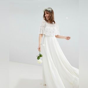 ASOS EDITION Maxi Wedding Dress with Embellished Crop Top US 4 NWT